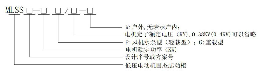 MLSS系列低壓電動機固態軟起動柜型號說明