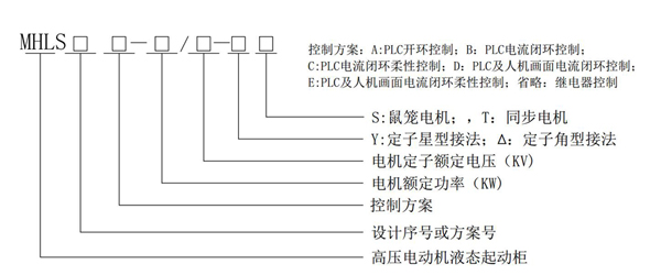 MHLS系列高壓電動機液態軟起動柜型號注釋